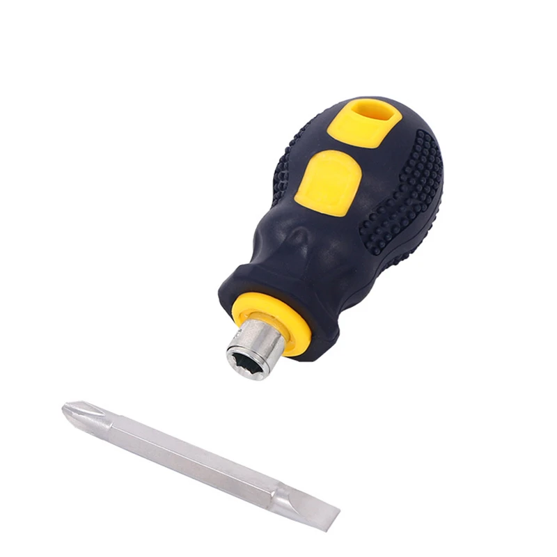Description Picture 4 of itemNew Double-Use Phillips Shank Hand Tools Screwdriver Mini Repair Short Handle Slotted Removable/Adjustable Magnetic Head