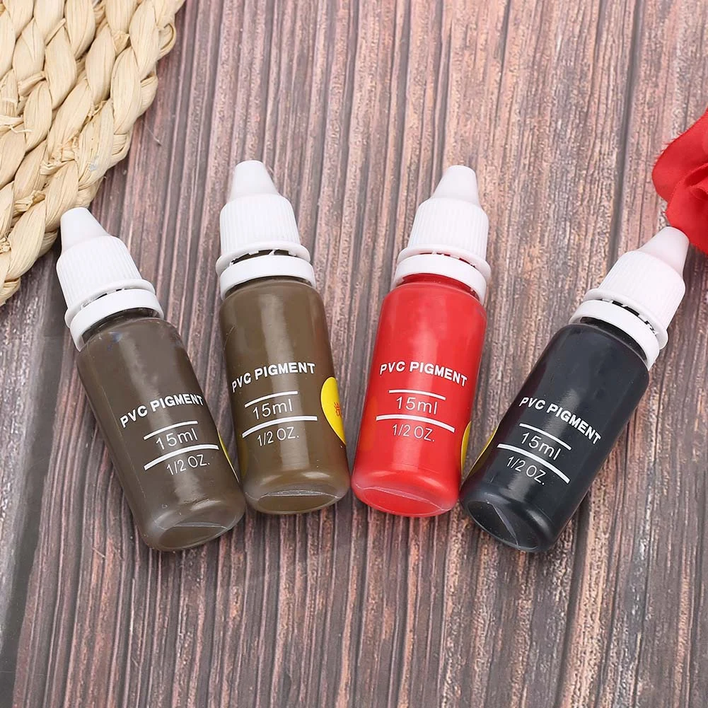 4 Colors Tattoo Pigment Eyebrow Lip Eyeline Microblading Pigment Coloring Cream for Permanent Makeup Eyebrow Eyeliner Tattoo Ink