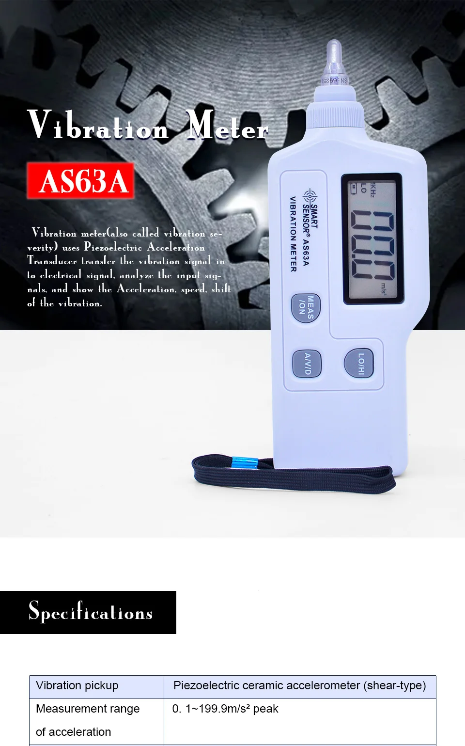 OUTEST цифровые виброметры Виброметр прибор измеряет ручной анализатор тестер анализатор датчик вибрации ручка AS63A