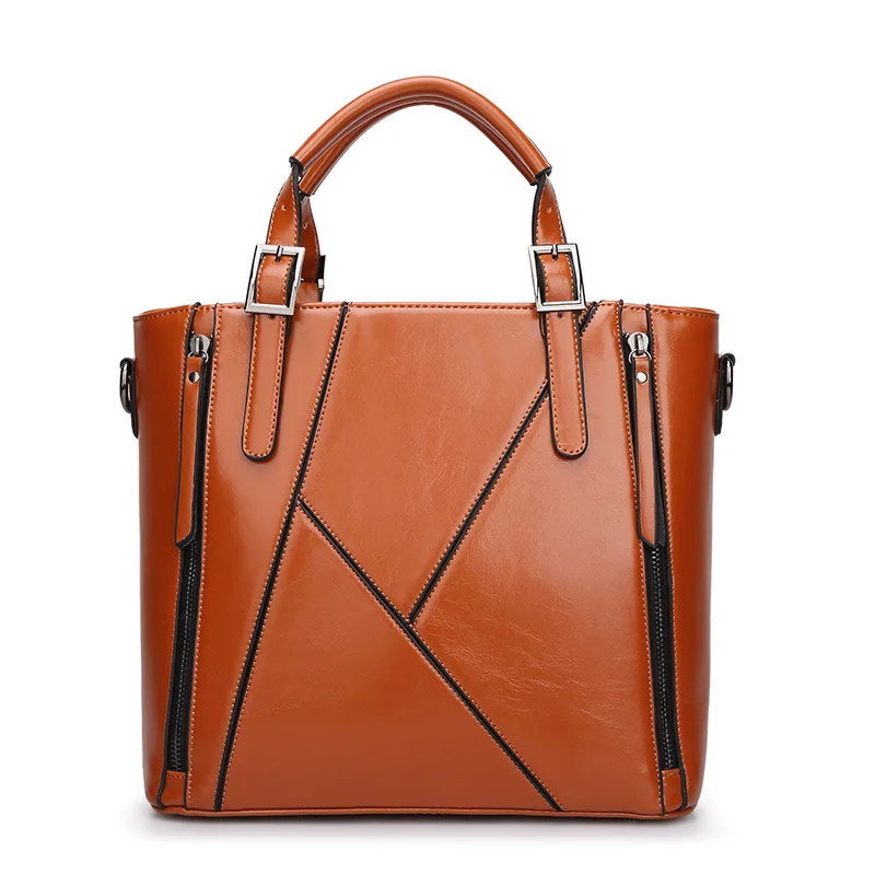 

Ougger Medium Crossbody Bags for Women High Quality Handbags Vintage Style Brown PU tote bag for Business