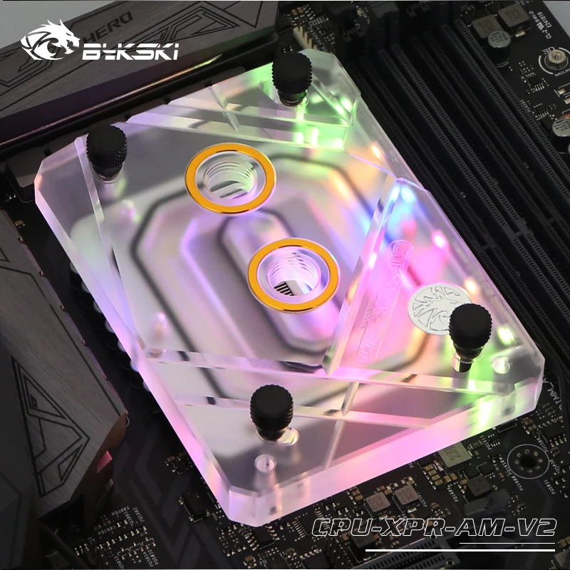 Bykski RyzenAM3/AM3+/AM4 cpu водяные блоки, система освещения RBW, микроводный блок водяного охлаждения
