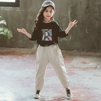 

Girls Clothes 2019 Kids Clothes Children Clothing Sets Teen Outfits Spring Autumn Fall Cargo Sweatshirt + Pants 2 to 13 Years