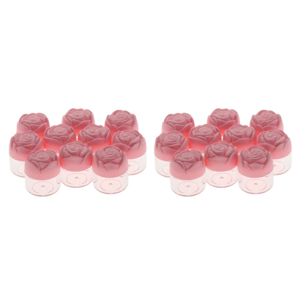 20Pcs 20g Rose-shape Empty Cream Moisturizer Glitters Containers Case Jar Pot