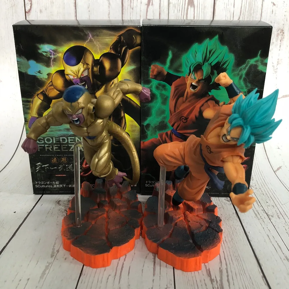 2 шт./лот Dragon Ball Z Golden Frieza Фриза морозильник VS Гоку фигурку модель игрушки ПВХ коллективных кукла