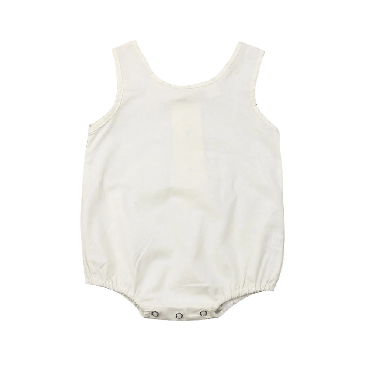 Белый 0-18 Months Summer Newborn Baby Girl Boy Clothes Cotton&linen Romper Bodysuit Outfits Set - Цвет: Белый