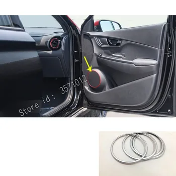 

Car Sticker Cover Detector Inside Audio Speak Sound Ring Circle Trim 4pcs For Hyundai Kona Encino Kauai 2017 2018 2019 2020