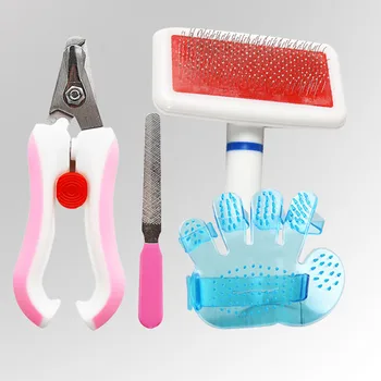 

Pet Special Beauty Styling 5 Piece Set Cat Dog Comb + Massage Comb + Nail Scissors + Bath Gloves + Nail Polish Set Home Happy