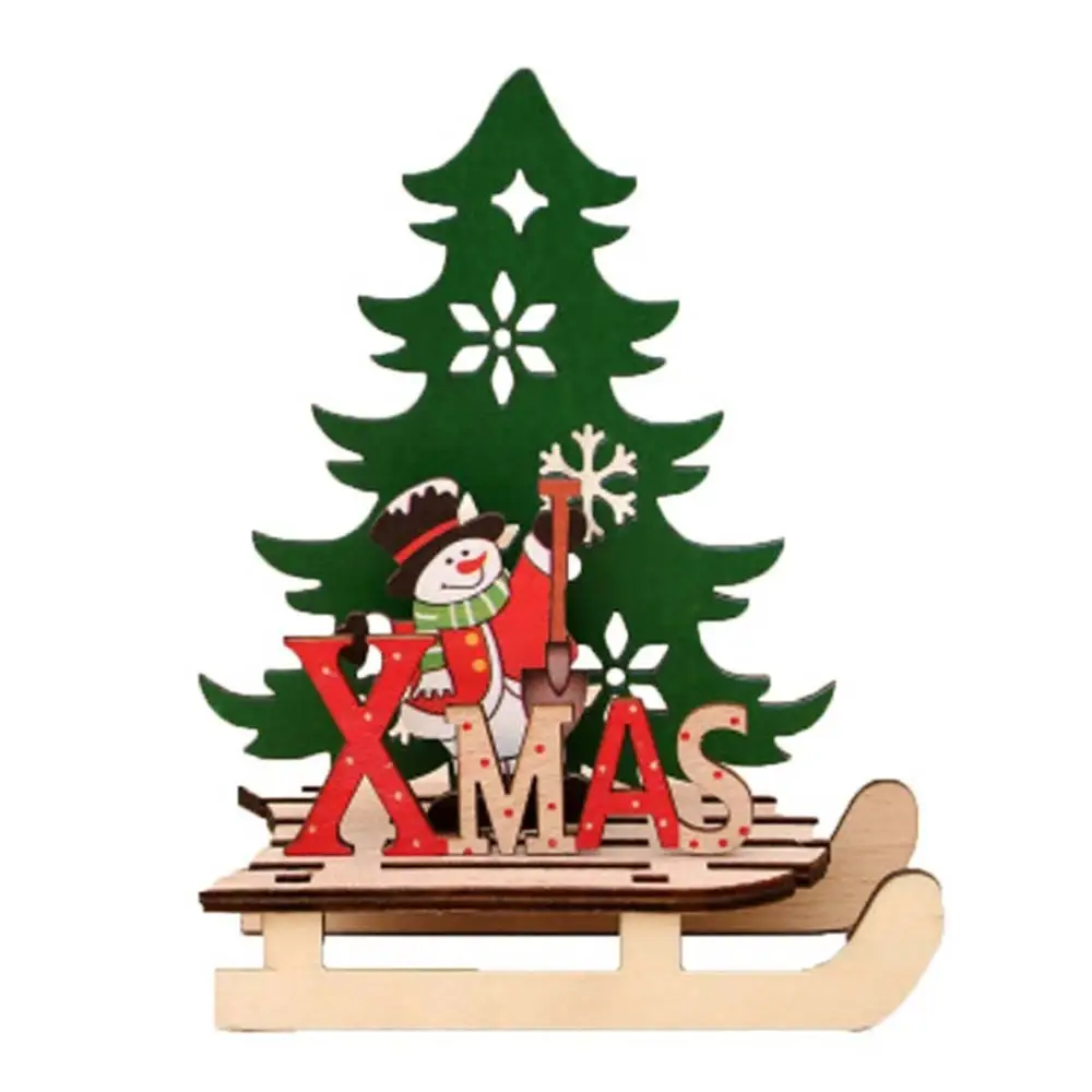 Small snowman DIY Material Package Wood Christmas DIY Christmas Tree Christmas Decorations Santa Claus Entertainment Gift Manual Product - Цвет: Small snowman