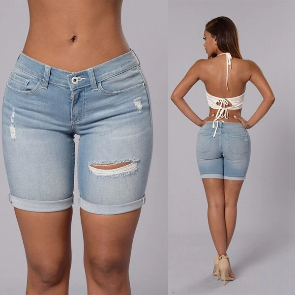 womens skinny bermuda shorts