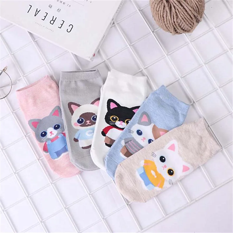 

Personality funny Anime women socks Fashion Cartoon Cute Cat Harajuku Short Socks Happy Sock novelty Cotton Socks CT11