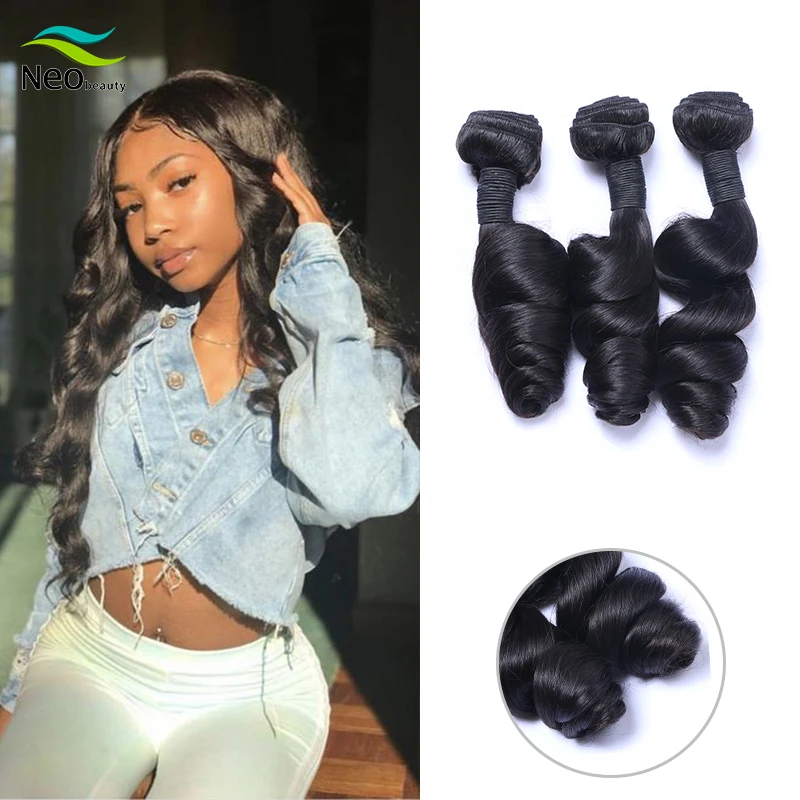 

Neobeauty Hair Loose Wave Bundles Brazilian Hair Weave Bundles 100% Human Hair Extensions 3 Bundles virgin Hair Bundles