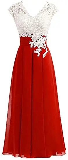 ANGELSBRIDEP V-Neck lace A-Line Bridesmaid Dresses Vestido da dama de honra Fashion Cap Shoulder Formal Mother of Bride Dresses