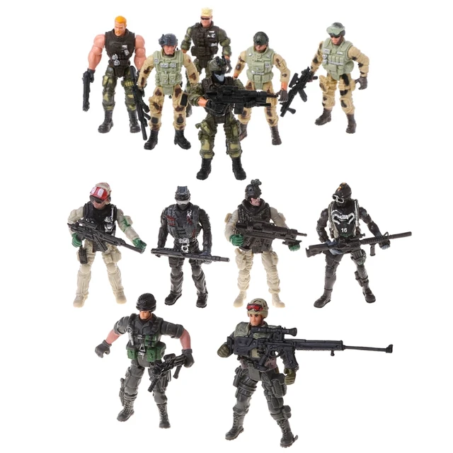 6Pcs/Set Action Figure Soldiers Toy with Weapon Military Figures Child Toy  Drop shipping 2