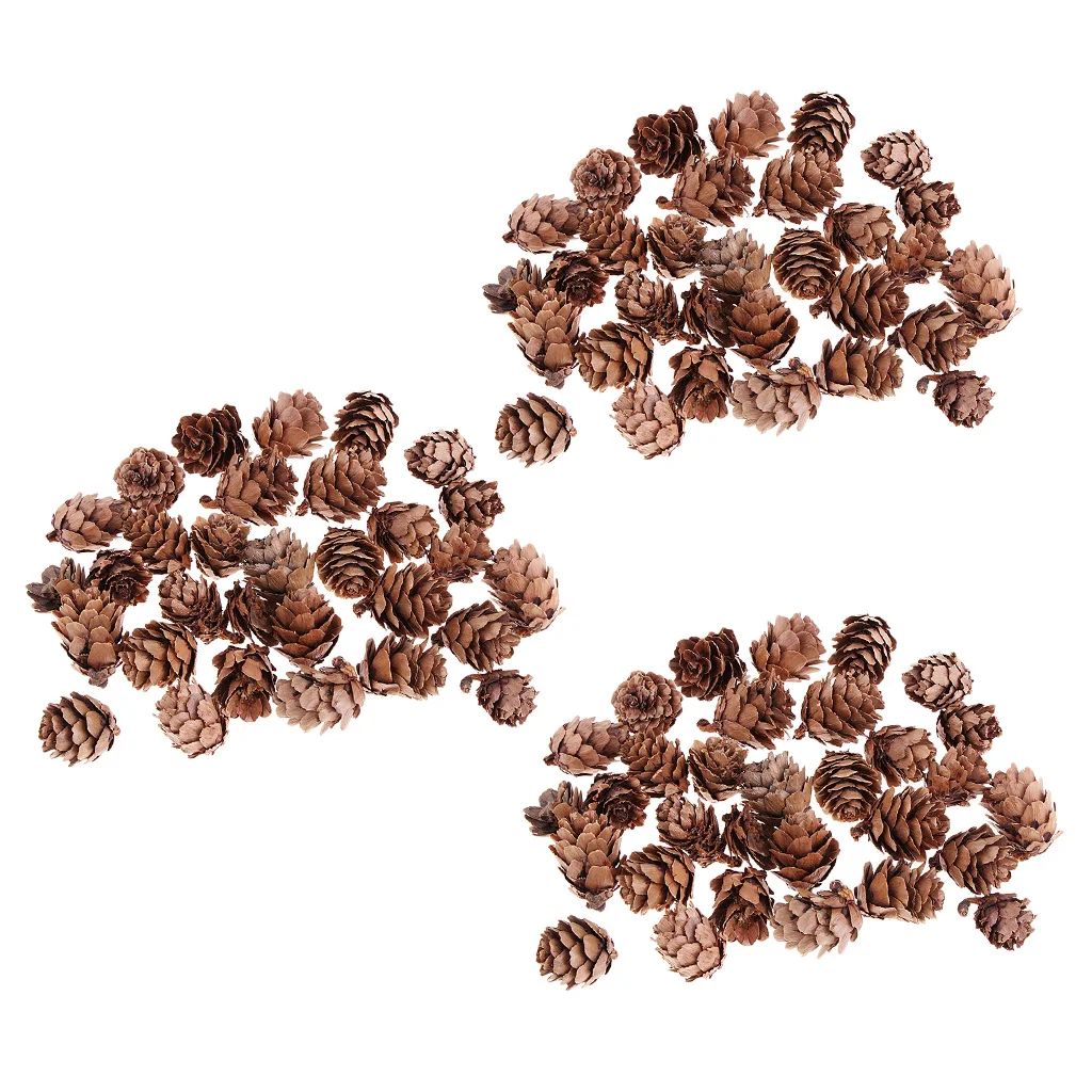 90pcs Small Real Natural Pine Cones for Christmas Ornaments Home Decoration