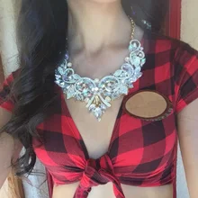 Люксовый Бренд AB Блеск Хрустальный Цветок Цепь Choker Заявление Ожерелья Подвески Горный Хрусталь Нагрудник Воротник