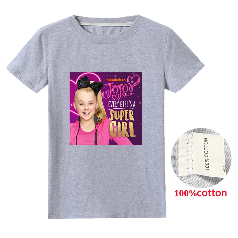 Новинка; Одежда для девочек; футболки JoJo Siwa; популярная детская одежда; хлопковая Футболка; топы; футболки для малышей; Рождественский Свитшот; толстовки; брюки; пальто - Цвет: T1291