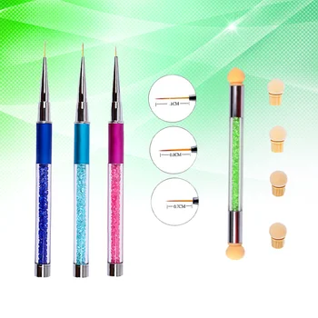 

3 Pcs Nail Art Dotting Painting Drawing Nail Pull Pen Great with Color Plastic Sponge Pen (Sapphire Blue + Light Blue + Rosy + G
