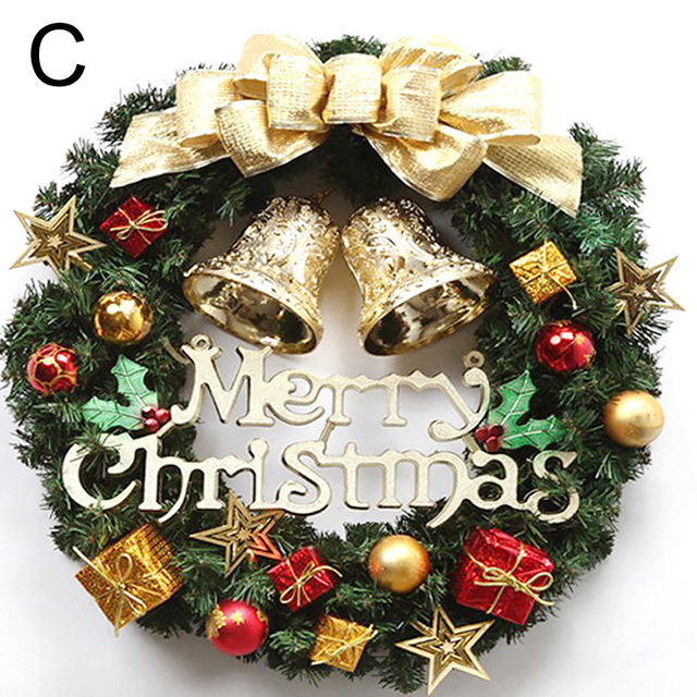 Wreath With Bow Door Hanging Rattan Ornament Garland Xmas Wall Window Wedding Decorations Home Decor Leaves