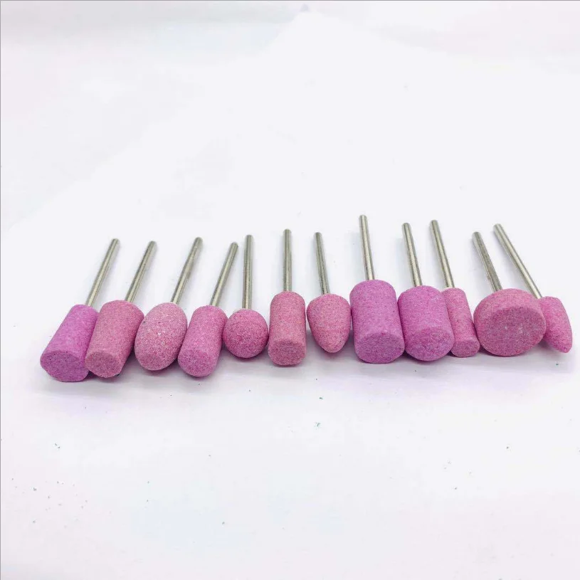 Pink Quartz Nail Drill Bits Different Shape Gel Polish Equipment Tools Manicure Milling Cutters 12 Pcs/Set nail art tools nail drill bit nail drill bits nail drill nail manicure tools nail drill set nail drill kit