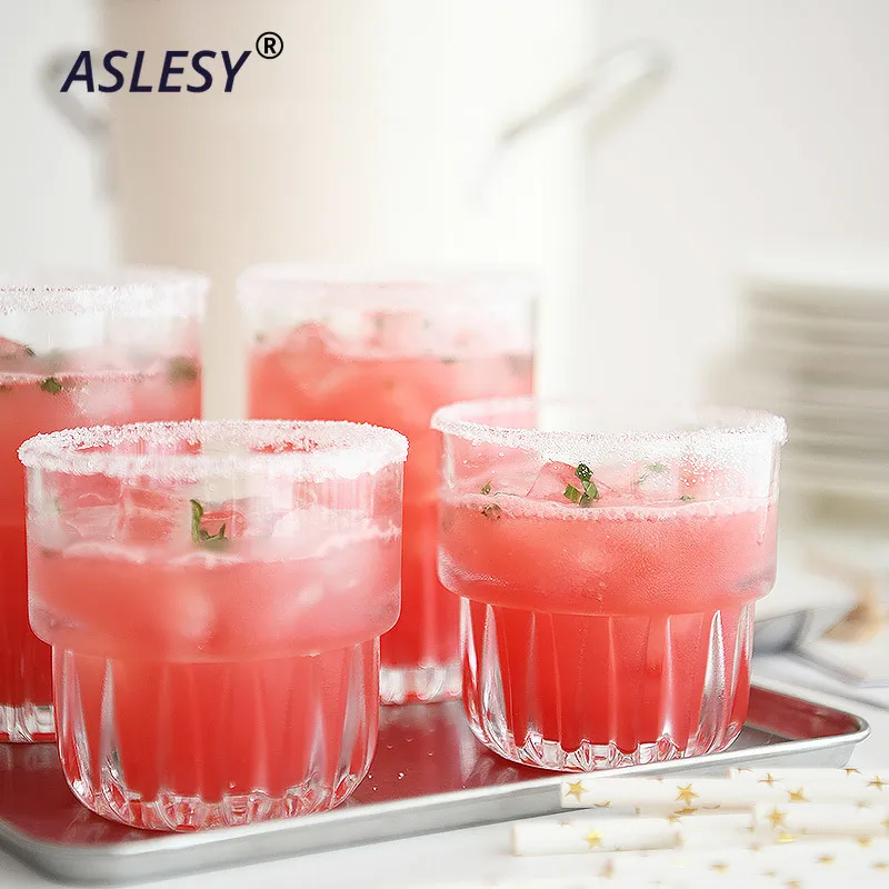 

Stackable Lead-free Glass Water Ice Cream Cup Beer Whiskey Lemon Juice Tea Cup Wine Glasses Bar Restaurant Household Items