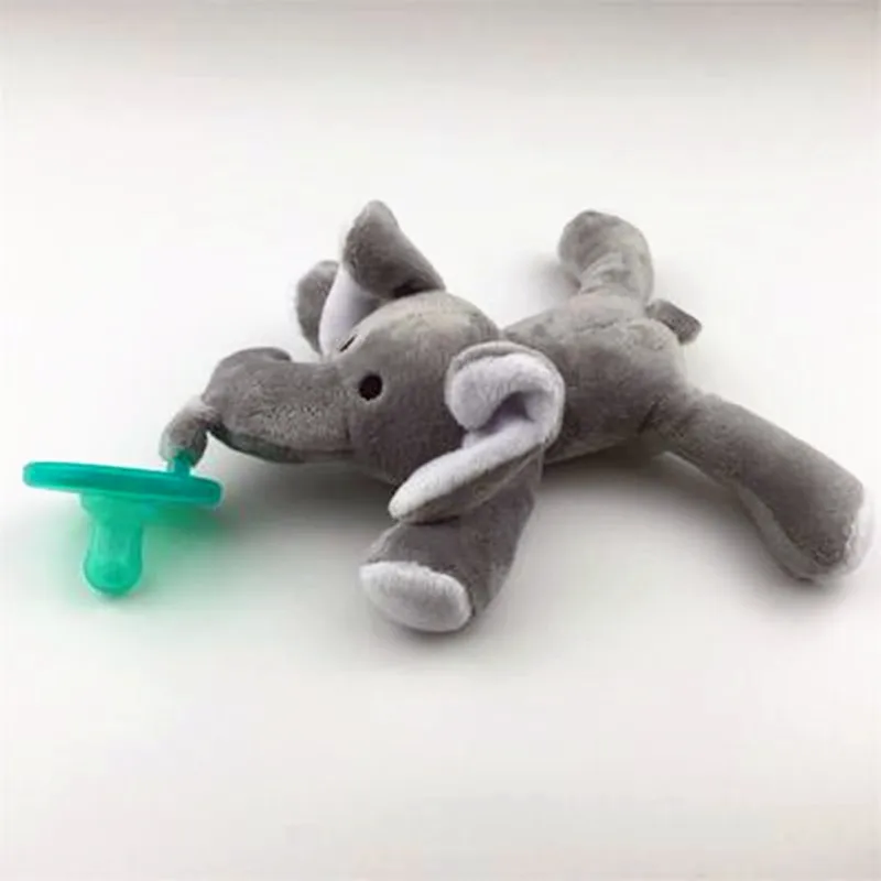 Elephant Плюшевая игрушка для новорожденных, пустышка, Детская Соска с рисунком лося, слона, соска-пустышка, Силиконовая пустышка, аксессуары для кормления,, рождественский подарок - Цвет: Elephant