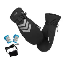 Трехскоростной термостат, электрические нагревательные Светоотражающие перчатки, сохраняющие тепло, перчатки для катания на лыжах, мотоциклетные перчатки с питанием от аккумулятора, изолированные