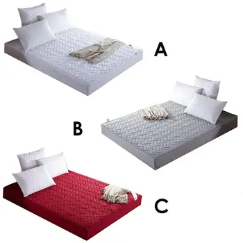 

Comfortable Mattress Cover Hypoallergenic Dryer Washing Bed Protector Soft Bed Padded Stuffed Cover High Quality Quick Delivery
