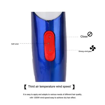 

GW-686 1Pc Mini Portable Hair Dryer Folding Foldable Compact Traveller Blower Low Power School Students Air Blower