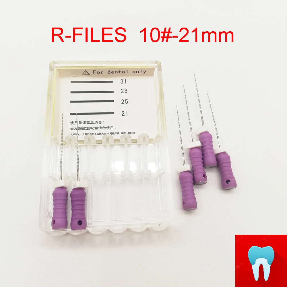 6 шт. 6#-40#21 мм стоматологический ПроТейпер R файлы корневой канал стоматологические материалы Стоматологические инструменты ручное использование нержавеющая сталь R файлы 10