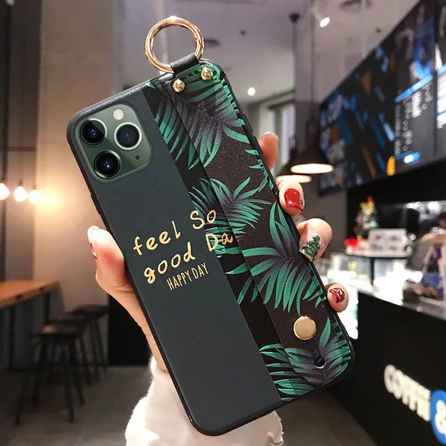Мягкий анти-осенний чехол для телефона IPhone 11 Pro Max X XS XR 6 6S 7 8 Plus SE из ТПУ с ремешком
