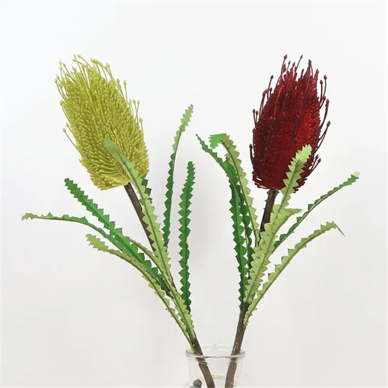 7 шт. поддельные одностволовые Stupa цветок 27 56 &quotДлина Моделирование Banksia Coccinea для