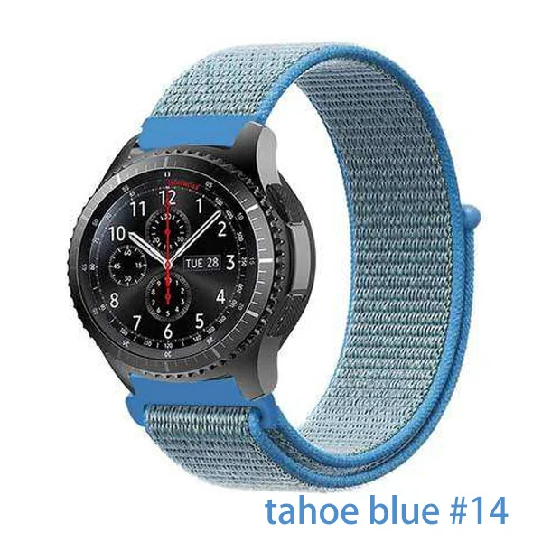 Нейлоновый ремешок-петля для samsung galaxy watch 46 мм 42 мм galaxy watch active 2 ремешок gear s3/22 мм 20 мм ремешок для часов huawei watch gt 2 - Цвет ремешка: tahoe blue 14