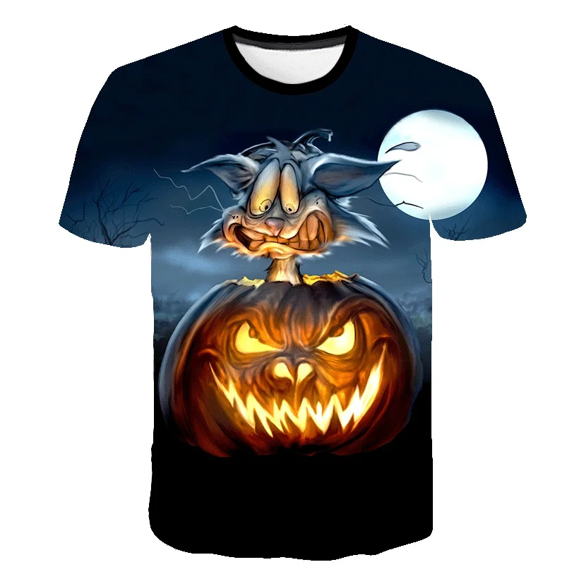 

Men's T-shirt Fashion Pumpkin Print Hipster Funny T-shirt Men's Summer Round Collar Casual Street hip-hop T-shirt Men's Top 5XL