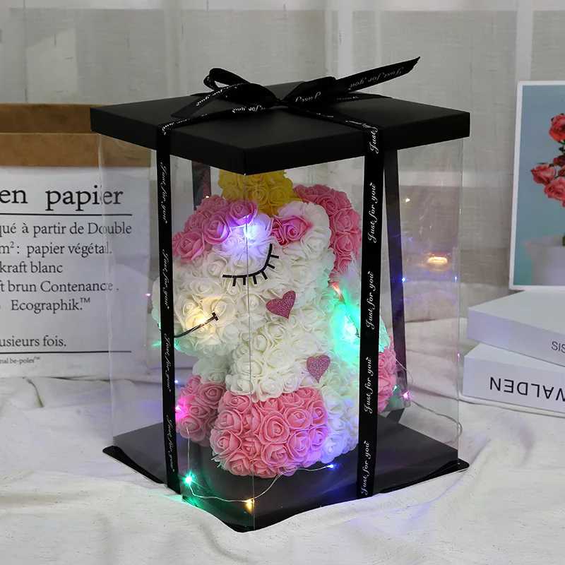 Рождественский подарок креативная Роза Единорог ПЭ Пена Цветок Единорог для девушки детский подарок искусственный цветок декор кукла-единорог