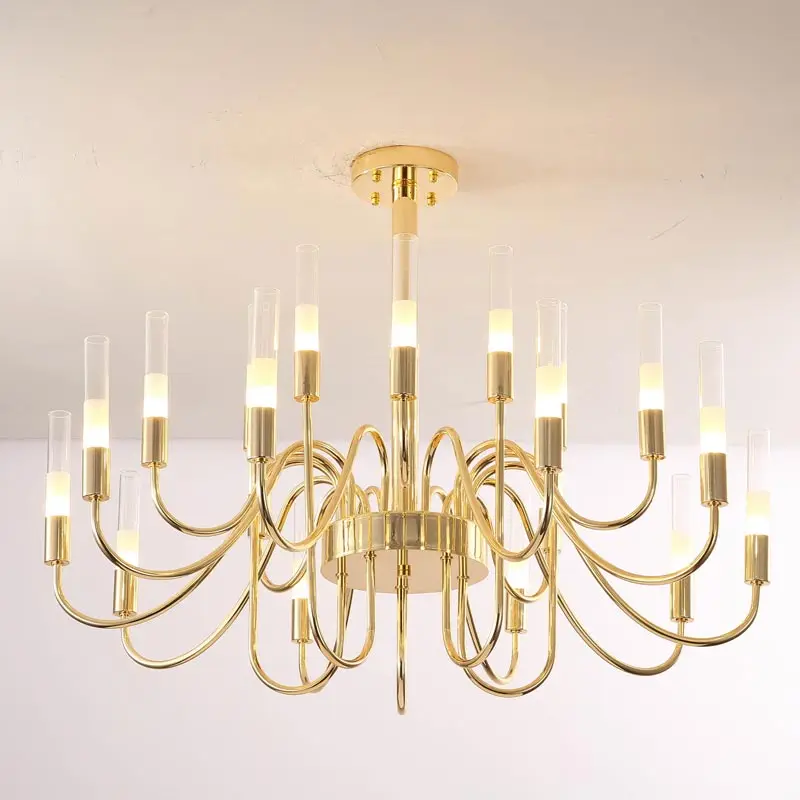 Nordic Gold Led Chandeliers Modern Living Room Home Decor Lighting Glass Lamp Shade Light Fixtures Bedroom Kitchen Iron G9 | Лампы и