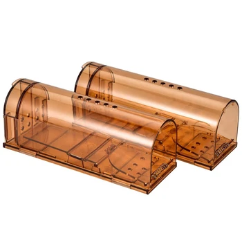 

2PCS Plastic Mouse Trap Reusable Rat Catcher Cage Rodent Pest Humane Large Live Rodent Mousetrap Repeller for Home Shop Hotel