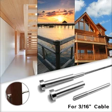 5 шт. наконечник для кабельных перил из нержавеющей стали, невидимый приёмник, зацеп 1/8, трос