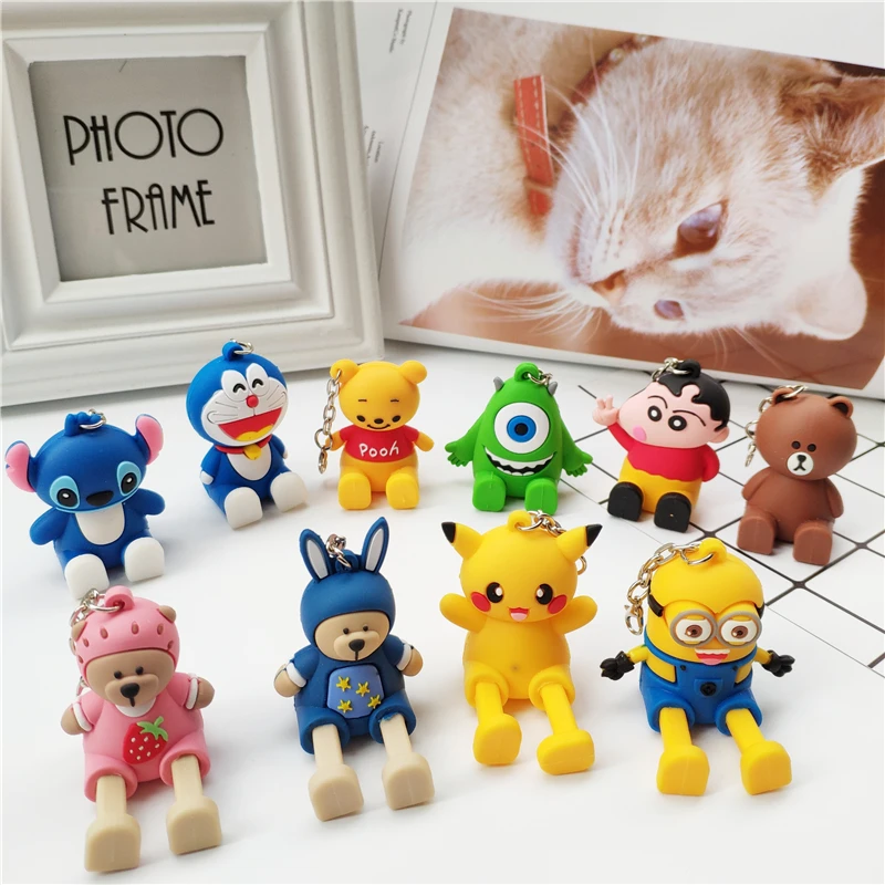

Cartoon mobile phone seat silicone stereo telescopic doll car key ring pendant jewelry mobile phone bracket for all mobile phone