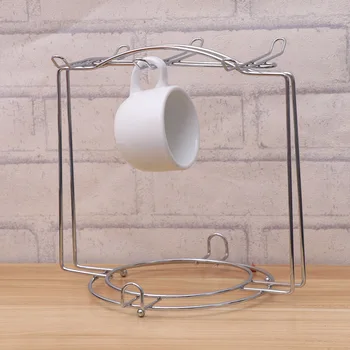 

Cup Plate Organizer Kitchen Cabinet and Counter Shelf Organizer Mug Holder(for 4Cups 6Plates/Silver)