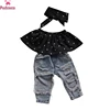 0-3Y Summer Fashion Toddler Clothes Baby Girls Dot Sleeveless Tops+Hole Jeans Outfits Casual 3pcs Clothes Set ► Photo 2/6