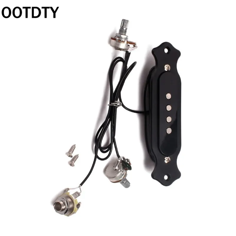

OOTDTY Soundhole Prewired Active Pickup 4 String For Cigar Box Guitar Parts Accessories suit for guitar