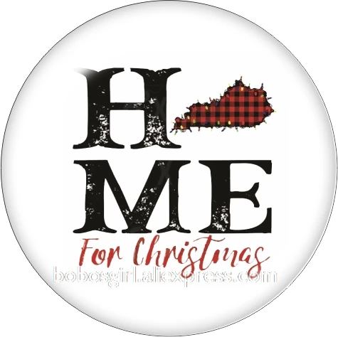 Merry Christmas HOME USA 18 мм кнопка оснастки ювелирные изделия DIY браслет Круглый Фото стеклянные кабошоны TW6352 - Окраска металла: B7387