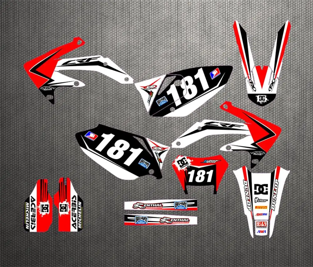 Motocross shell sticker GRAPHICS& BACKGROUNDS DECALS STICKERS Kits for Honda CRF450X 4 STROKES 2010 2012 2013 17