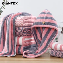 Towel-Set Serviette-De-Bain Bathroom Adults Cotton Toallas Super-Absorbent GIANTEX 3pcs