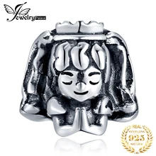 JewelryPalace 925 Sterling Silver Lovely Girl 3D Wedding Bridal Pendant charm bracelets for women charm bracelet