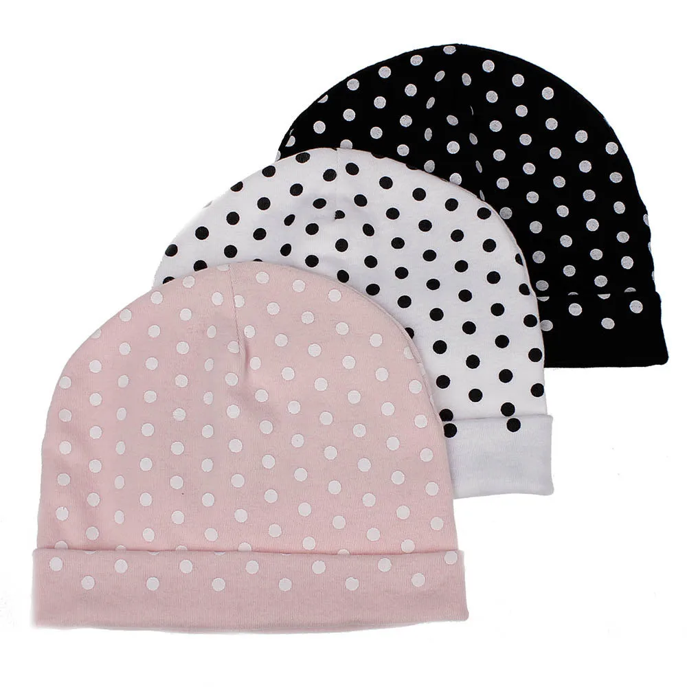 Baby Dot Pullover Cap Baby Hat Knit Cotton Baby Caps For Boys Girls Spring Autumn Winter Children