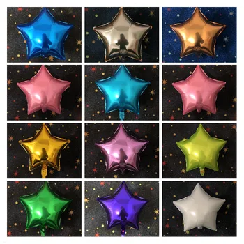 

18 Inch Five-pointed Star Monochromatic Aluminum Film Balloon Birthday Wedding Holiday Party Event Decoration