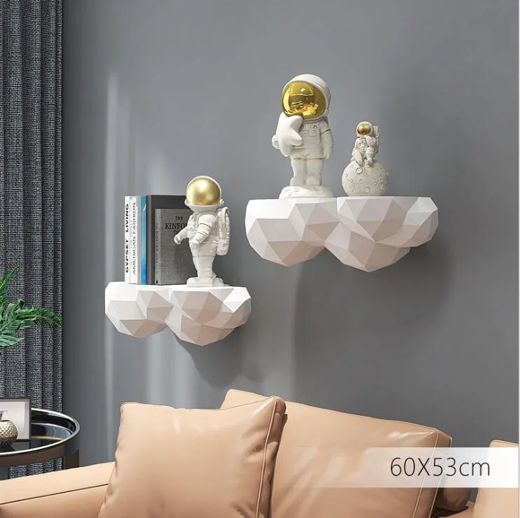 

Nordic астронавт смолы украшения 3D облака настенная полка детская комната Скульптура ремесел дома гостиной настольные статуэтки украшения искусства
