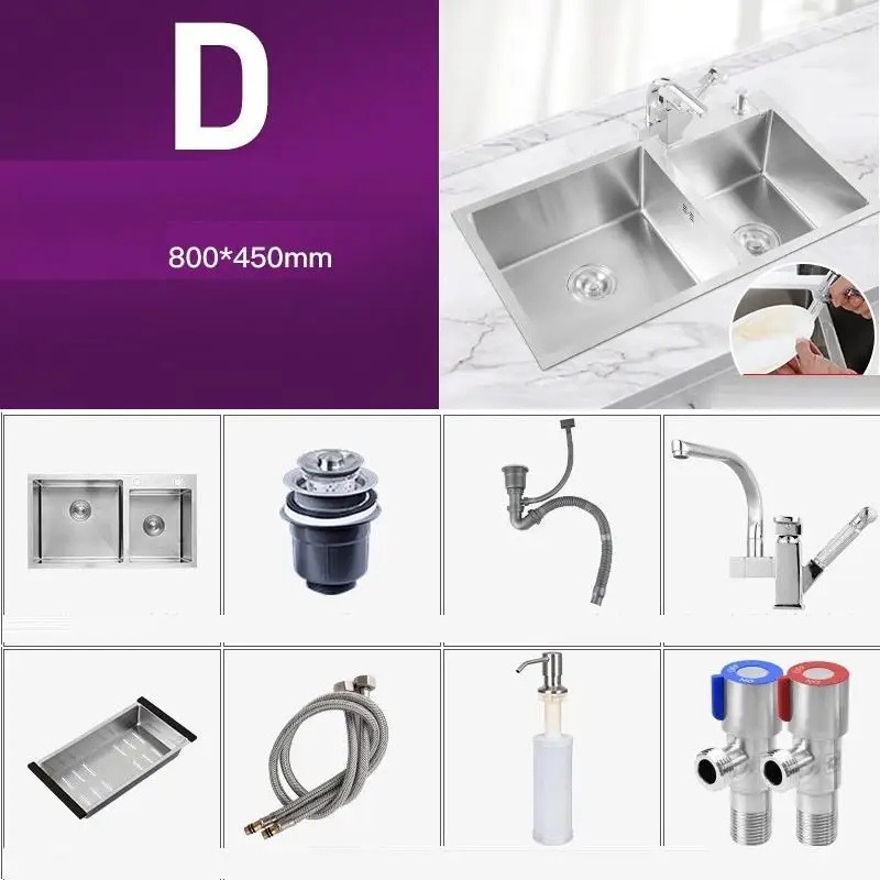 Version B Escurridor Portable Inox Evier Acero Inoxidable Cuba Afwasbak Kitchen Pia Cozinha De Cocina Fregadero Lavabo Vegetable Wash Sink - Цвет: Version B