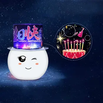 

Colorful Led Projection Lamp Tanabata Gift Valentine'S Day Romantic Birthday Gift Rotating Light Charming